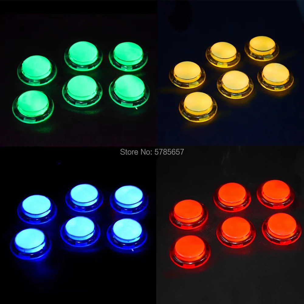 6 sztuk LED zestaw przycisków Arcade 5V podświetlany Push Copy przełącznik Sanwa dla majsterkowiczów Raspberry Pi MAME PC gra Pandora