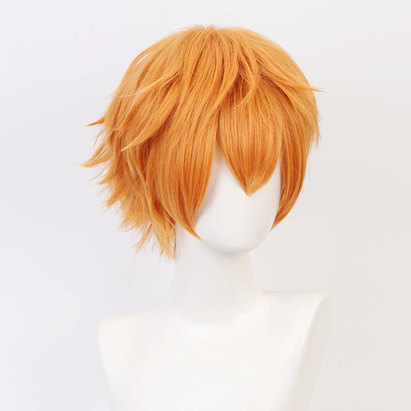 Jibaku Shounen Wc-bound Hanako-kun Minamoto Kou Giallo Breve Parrucca Cosplay del Costume Resistente Al Calore Capelli Sintetici Parrucche + Hairnet