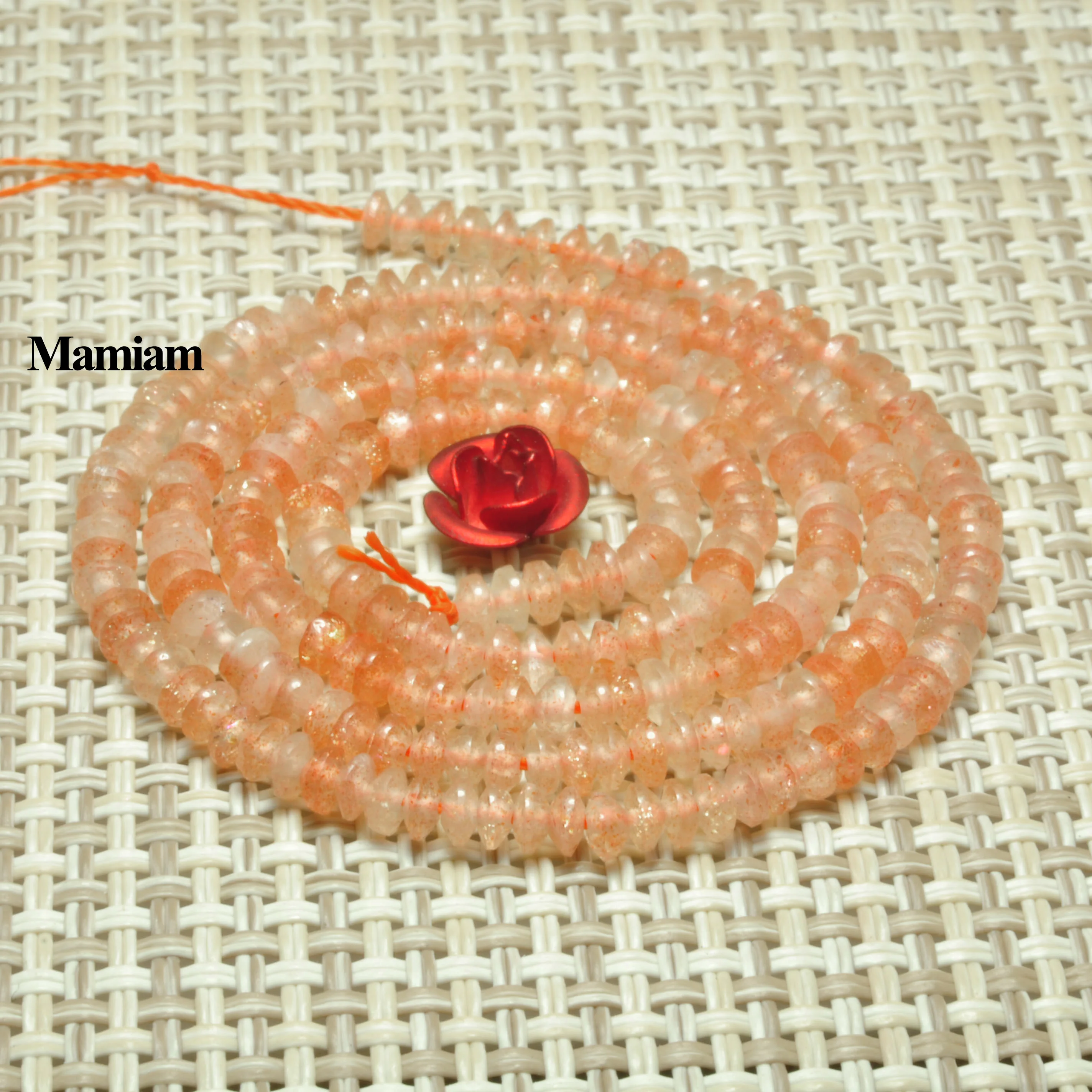 Mamiam natural a + pedra de sol dourada facetada rondelle contas minúsculas 2x3mm pedra solta diy pulseira colar jóias fazendo design de presente