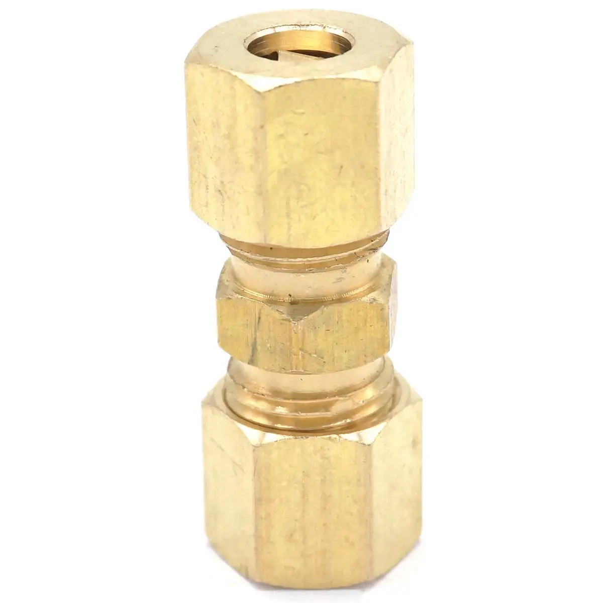 Misura 1/4 "x 1/4" Tubo OD Compressione Etero Union In Ottone per Tubi Connettori SIM Card e Adattatori 229 PSI