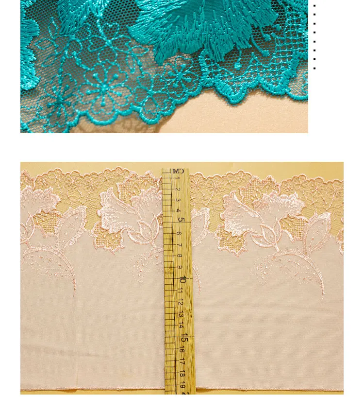 Mesh Ice Lace Trim 5 Yard Pink Blue Tulle Embroidery Ribbon Edge Clothes Bra Underwear Sewing Fabric 19.5cm 7.7