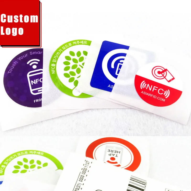 Custom Printed NTAG215 Sticker Label 13.56MHz 14443A protocol NFC Forum Type 2 Tag