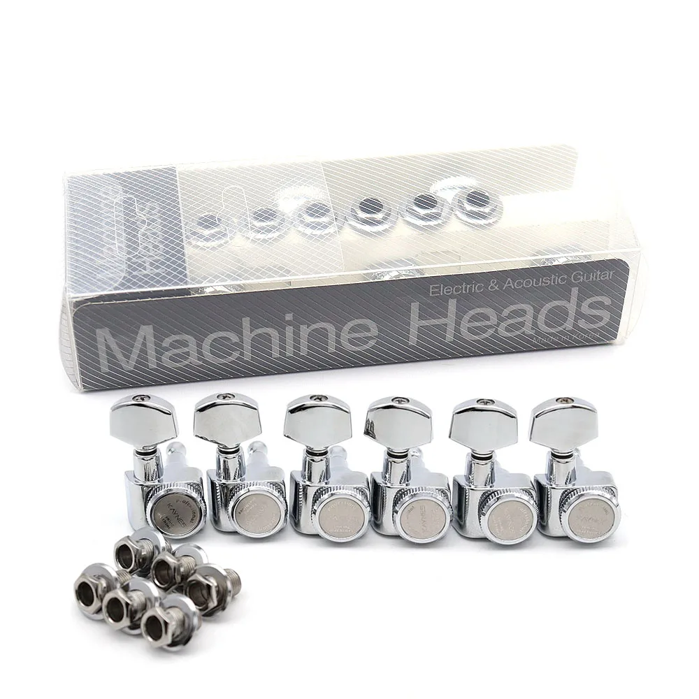 

1set Guitar Locking Tuners 6R Tuning pegs Lock String Sealed Tuning Key Pegs Machine Heads Sliver