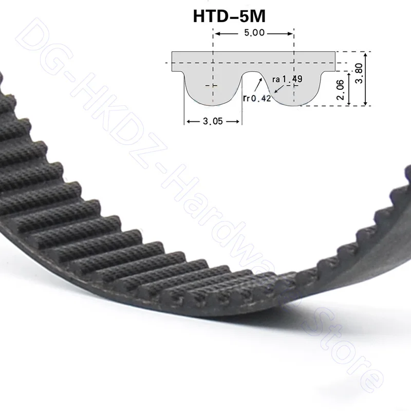 

5M-255-10mm HTD 5M Timing Belt Pitch 5mm Width 10mm Closed Rubber Drive Belts Perimeter 255mm 1-50pcs