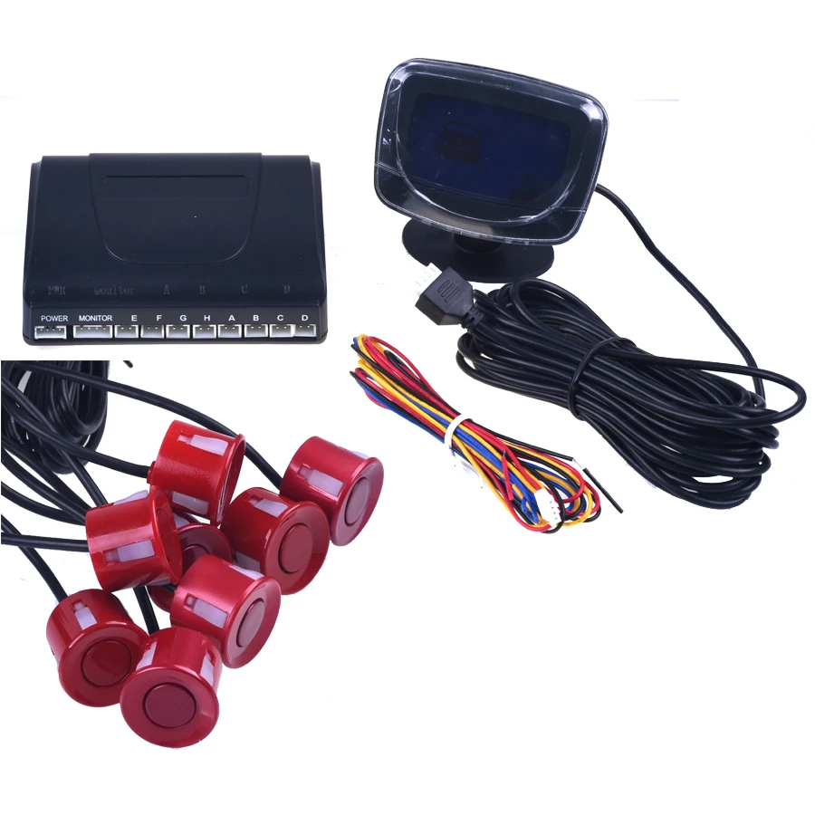 LCD display car parking sensor 8 sensors parktronic electromagnetic simple car parking system