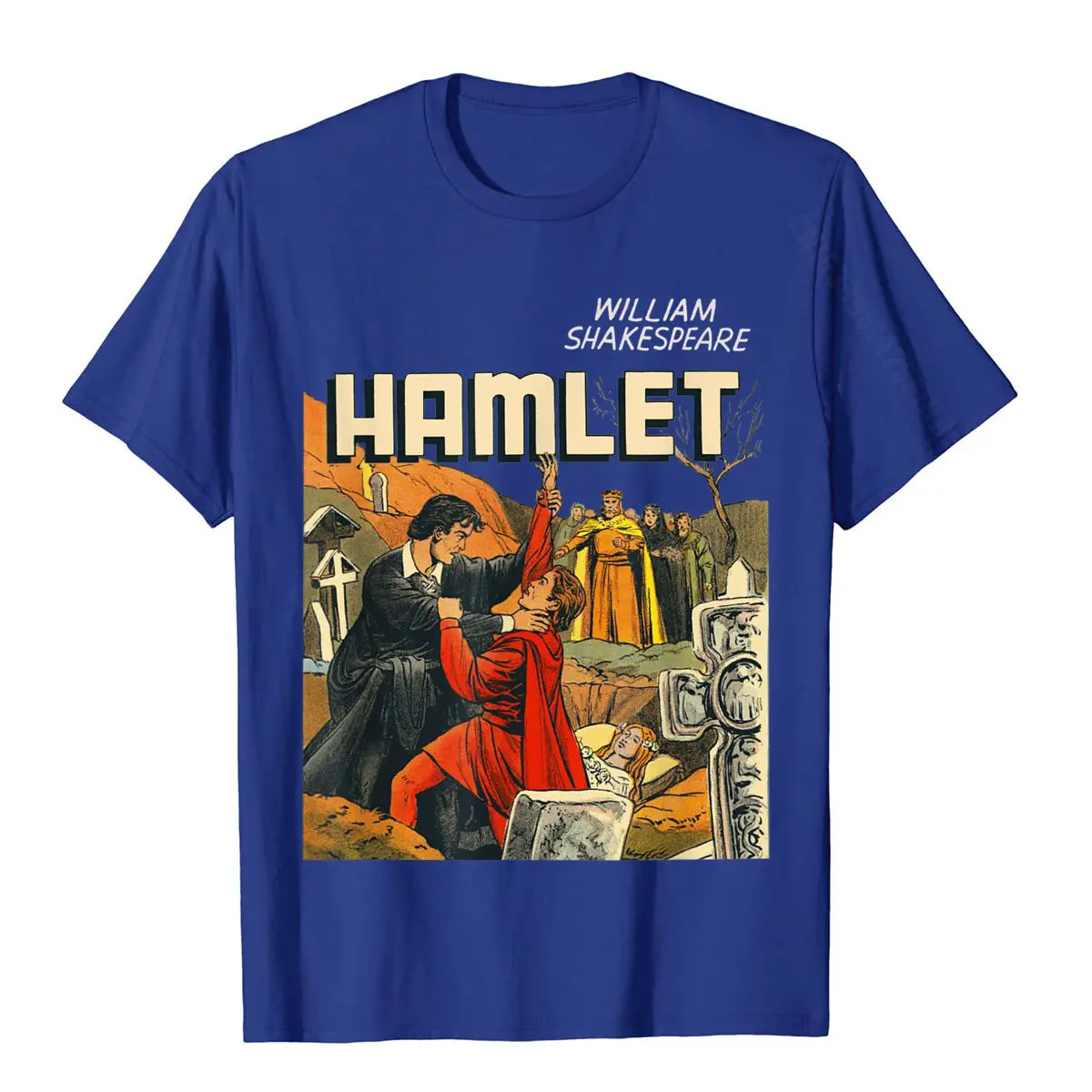 Vintage Hamlet Shakespeare Tshirt-Hamlet Laertes Ophelia Tee T-Shirt Custom Tshirts Tops Shirt For Men Hip Hop Cotton T Shirt