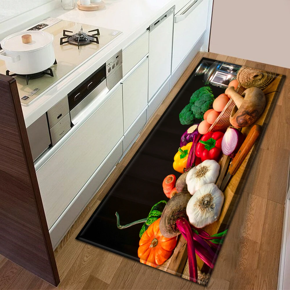 

Kitchen Entrance Doormat Home Bedroom Floor Decoration Hallway Mat Balcony Bathroom Anti-Slip Carpet Modern Printing Long Rug