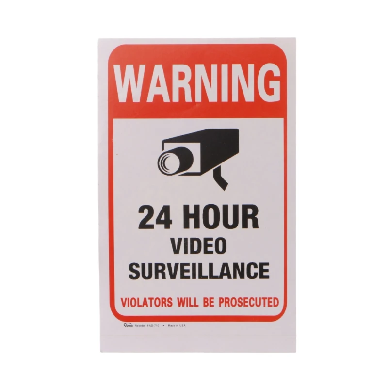 10pcs/lot Waterproof PVC CCTV Video Security Sticker Warning SignsW91A