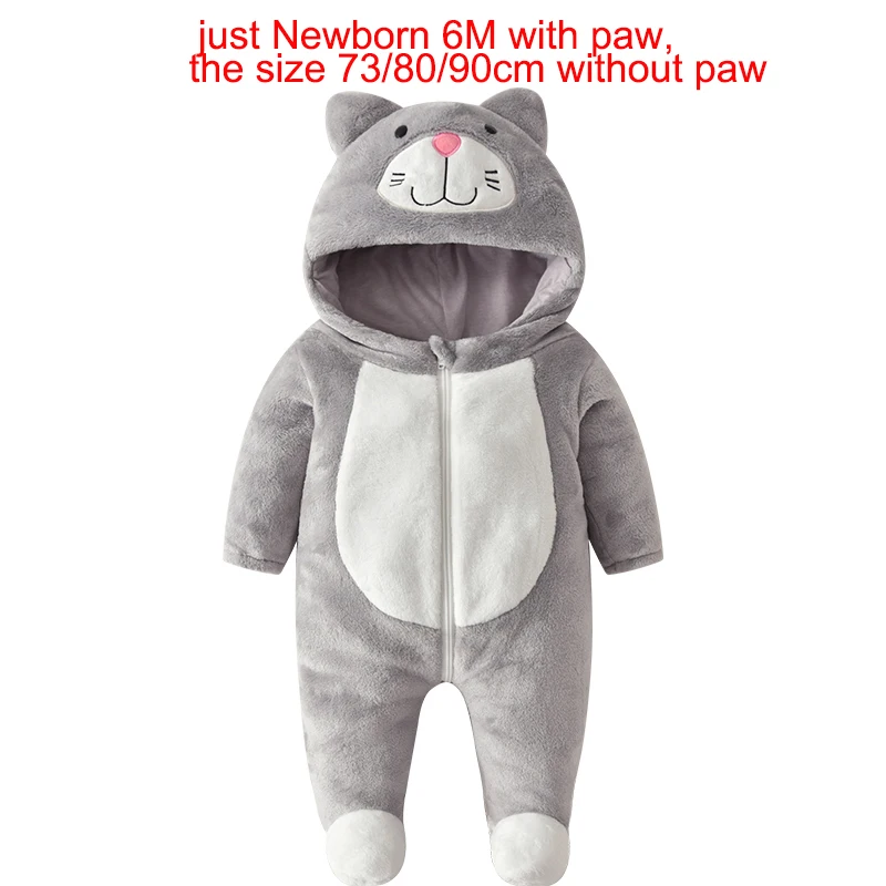 Cute Baby Dark Grey Cat Pajamas Clothing Newborn Infant Rompers Onesie Anime Costume Outfit Hooded Winter Jumpsuit For Boy Girl