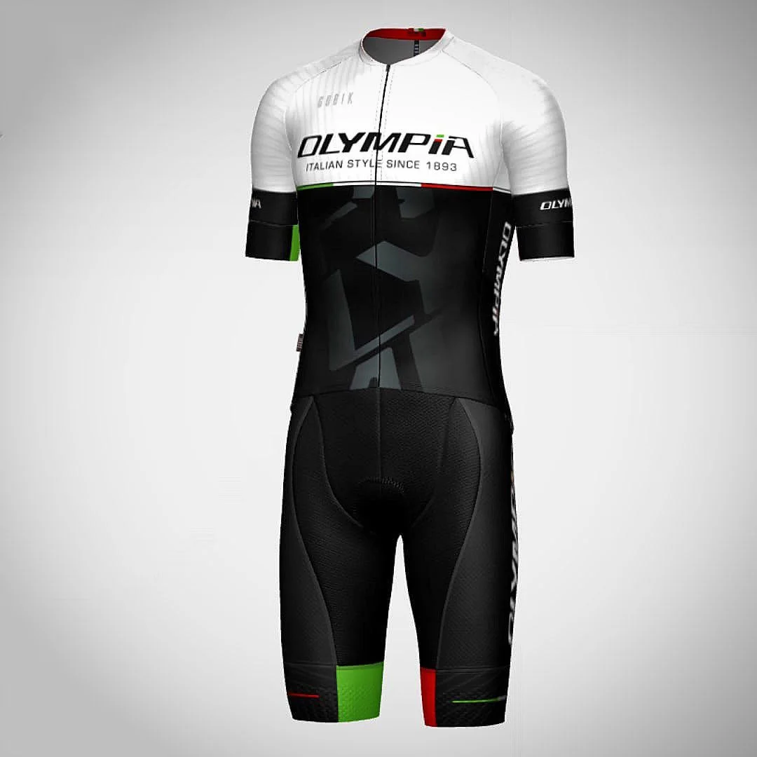 Olympia-Cycling Clothing for Men, Short Sleeve Jersey, Bib Shorts Outfit, Team Uniform, Outdoor Road MTB Jersey Sets, Bike Kit