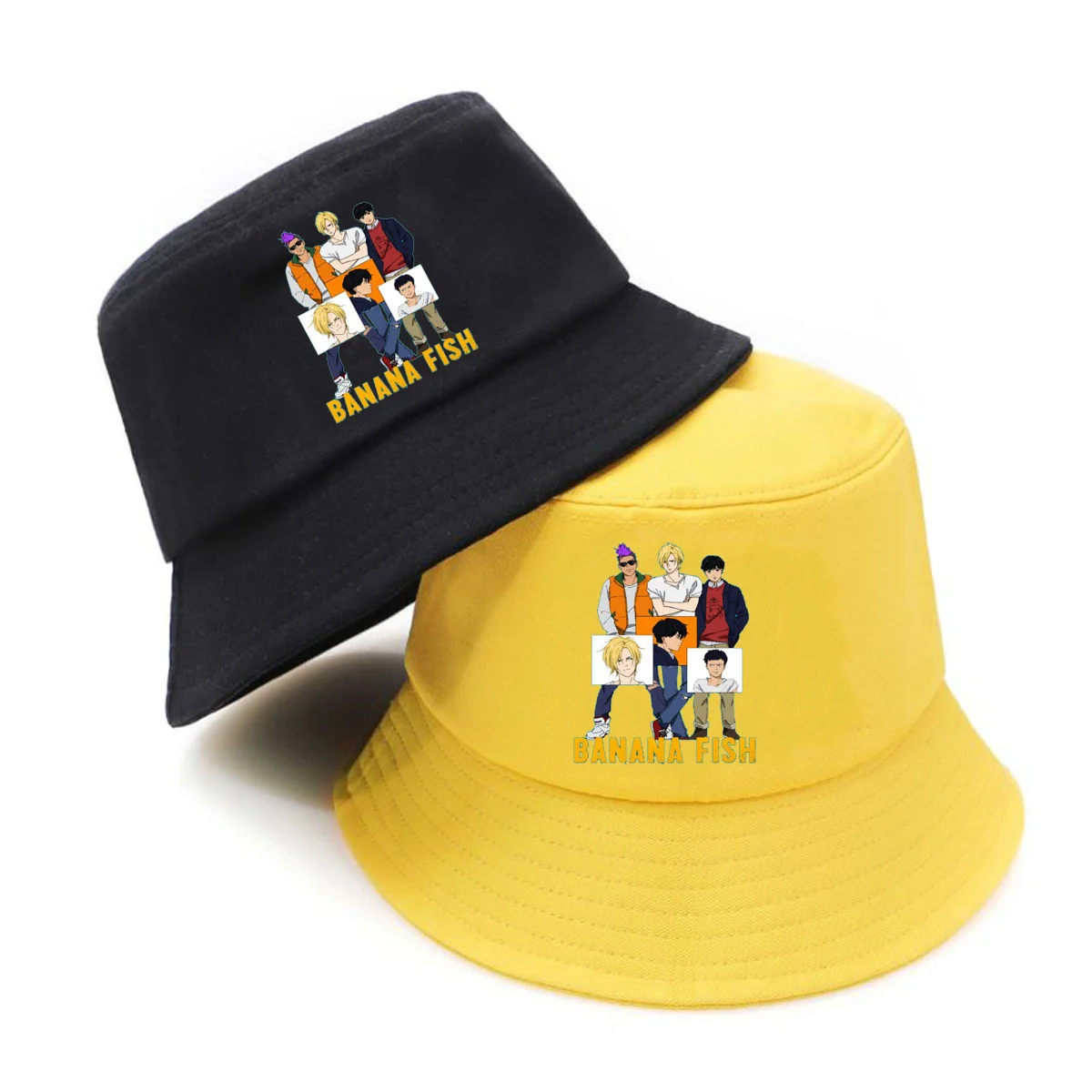 anime Banana Fish Bucket Hat women men Sunscreen Outdoor Summer Hip Hop Beach Sun Caps Streetwear Chapeau Caps Fisherman Caps