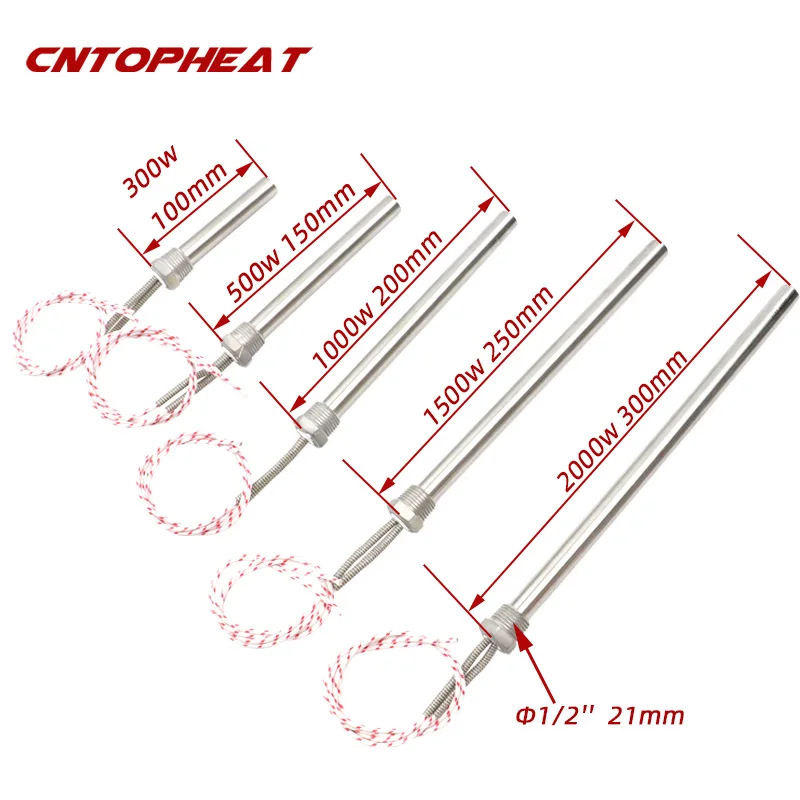 0.3KW/0.5KW/1KW/1.5KW/2KW 220v Cartridge Heater Cylindrical Immersion Heating Element Tubular Heater