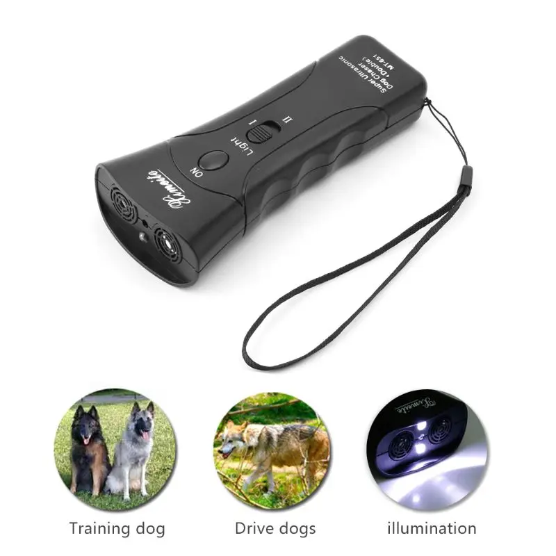 New Ultrasonic Dog Chaser Stop Aggressive Animal Attacks Repeller Flashlight Self Defense Weapon Fast Reach