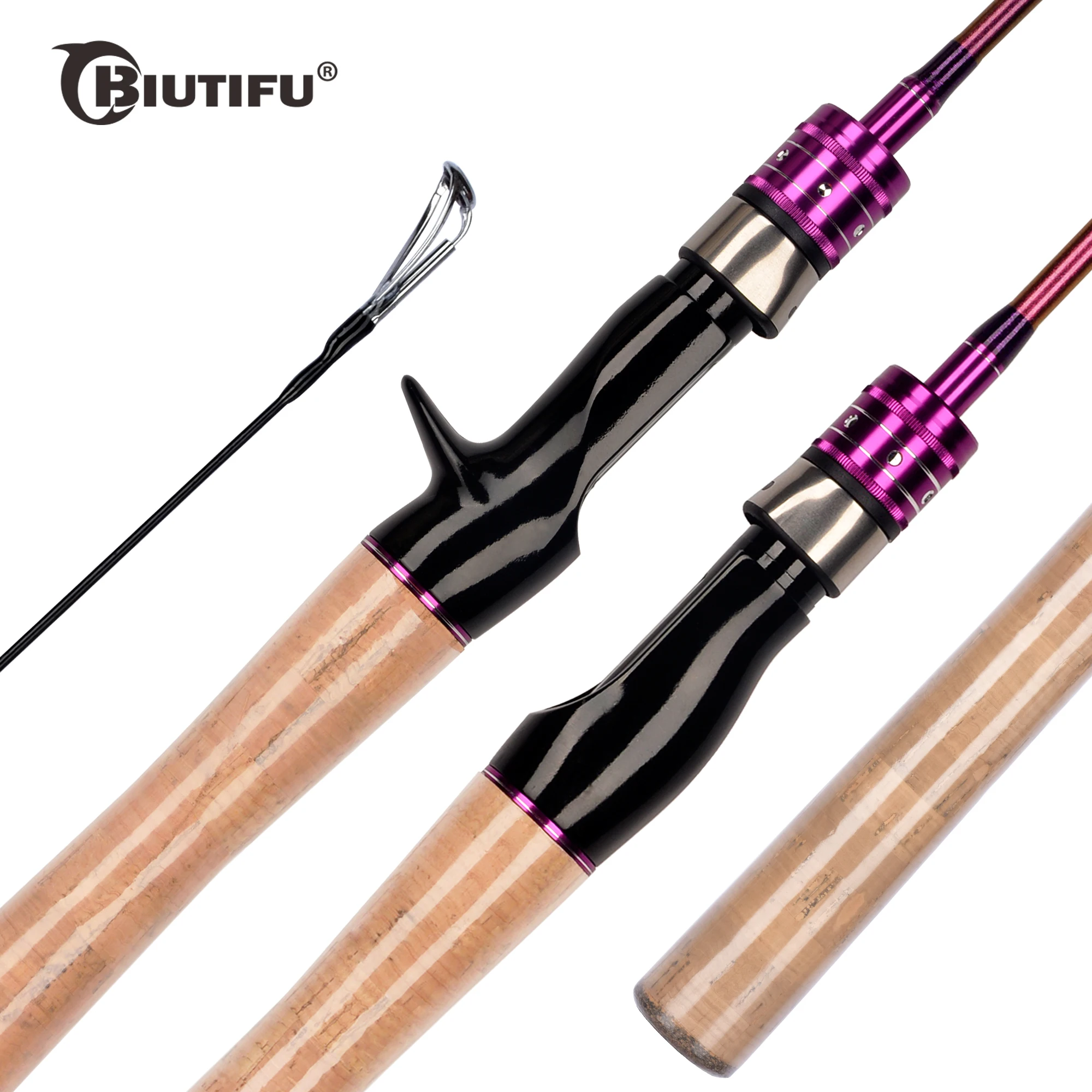 BIUTIFU UL Spinning Casting Lure Fishing Rod 1.68 1.8 1.98 2.1 2.25m T800 Carbon 1-12g Ultralight Baitcasting Trout Solid Tip