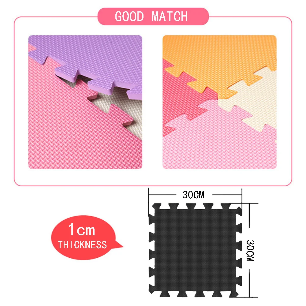 Baby Play Mat Plain Color Puzzle Mats EVA Foam Mat Kids Jigsaw Mats 30X30X1cm for Bedroom School Protective Floor Tiles