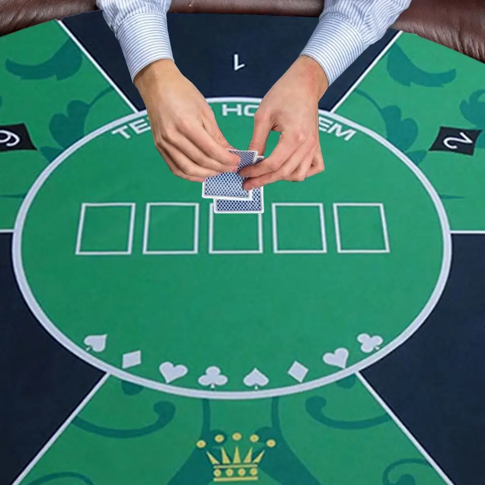 120cm Texas Hold'em Poker Layout Casino Green 120cm Rubber Table Cloth Round Table Mat Top Layouts Poker Board Game Table Mat