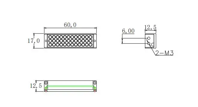 Sorgente luminosa per visione artificiale sorgente luminosa a LED sorgente luminosa illuminazione industriale 60x17mm 3 file di perline lampada