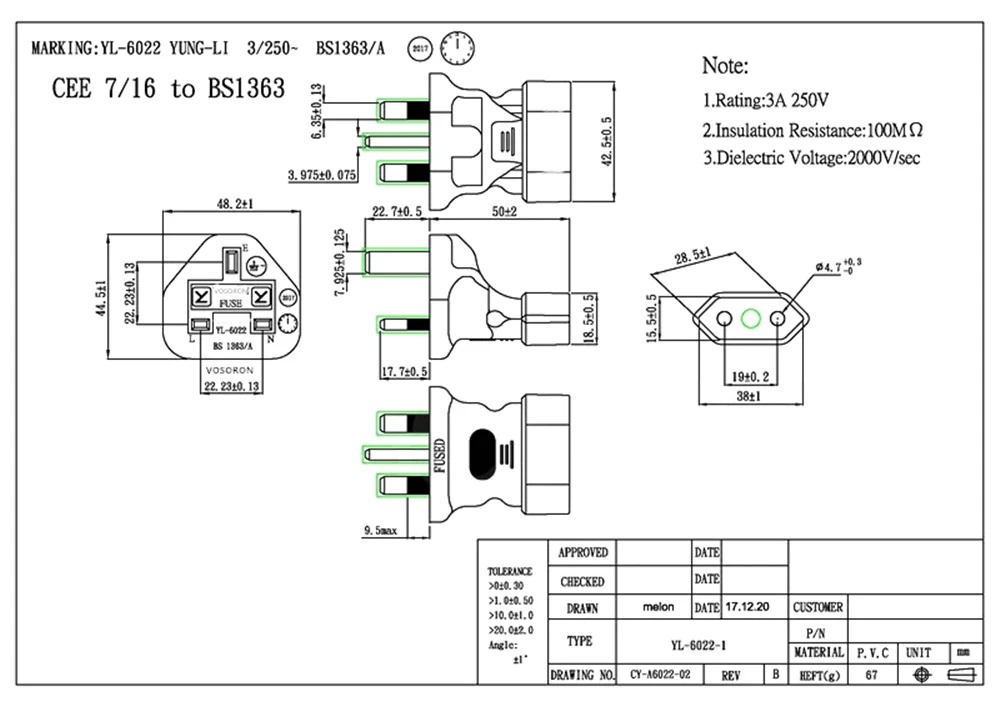 Adattatore spina da ue a regno unito 13A250V convertitore europeo di tipo C rotondo da 2 Pin s a inghilterra Singapore tipo-g spina elettrica da ue