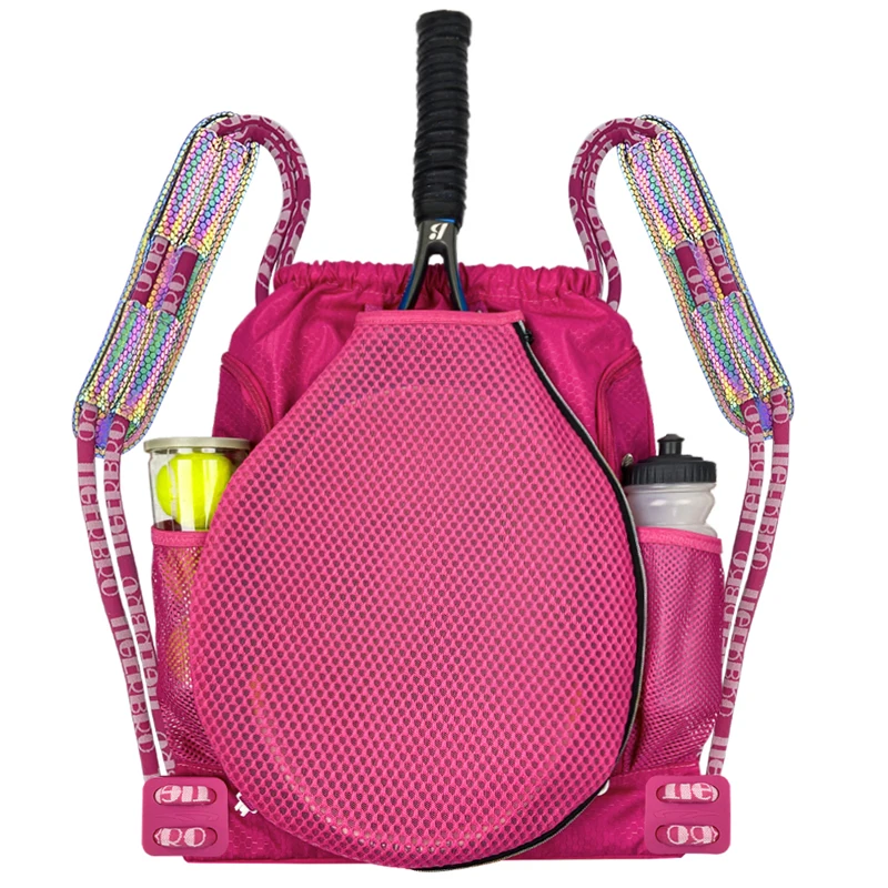 Ransel Tenis Warna-warni Desain Paten Tigerbro Tenis Squash Tas Raket Bulu Tangkis Kain Reflektif Tas Tenis Anak-anak Pria Wanita