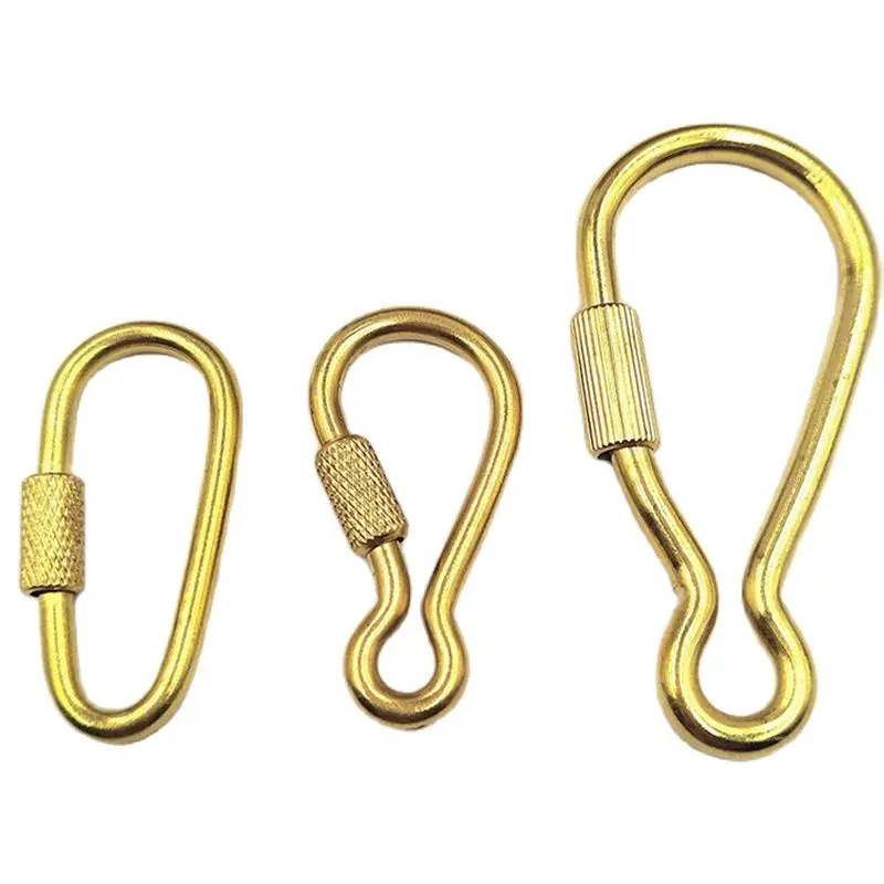 Solid Brass Screw Lock Climbing Gear Quick Links Snap Hook Connector For Key Chain Dog Collar Bag Leather Carft Belt Accessories