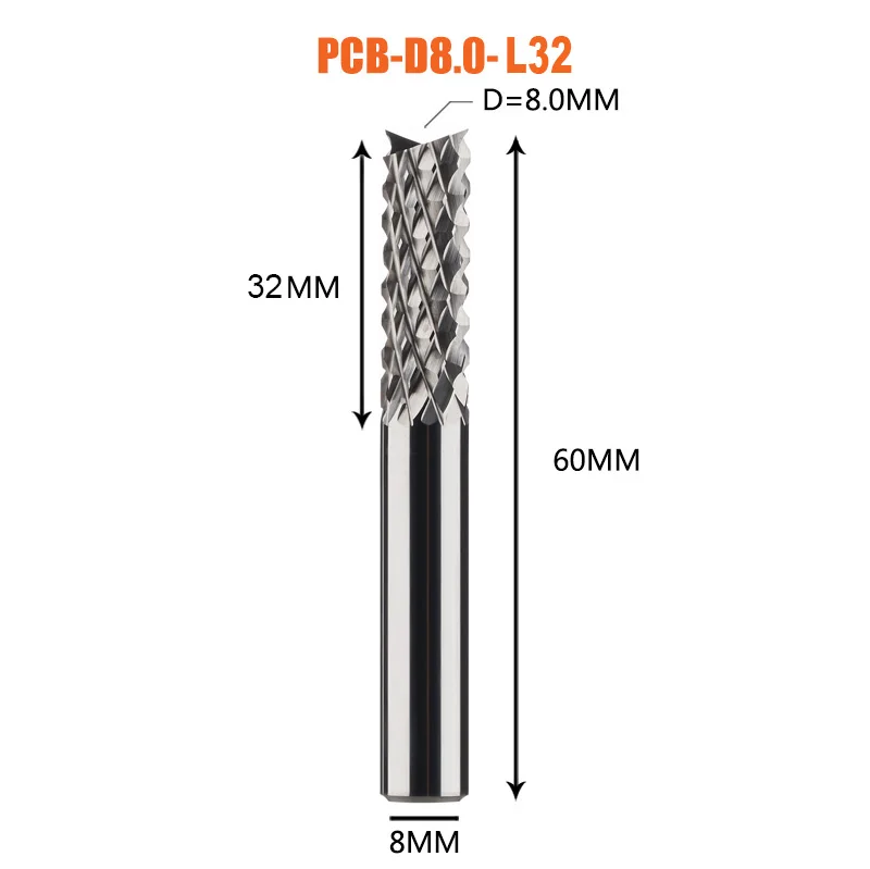 Volhardmetalen maïsfrees freesbits D0.8, 1.0, 1.6, 1.8, 2.4, 3.1 PCB frees CNC snijfreesgereedschap
