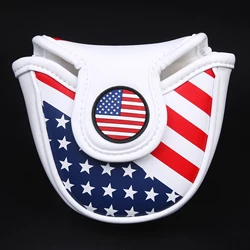 Golf Mallet Headcover Putter Cover for Center-shaft Putter Club USA Flag Style Magnetic Closure