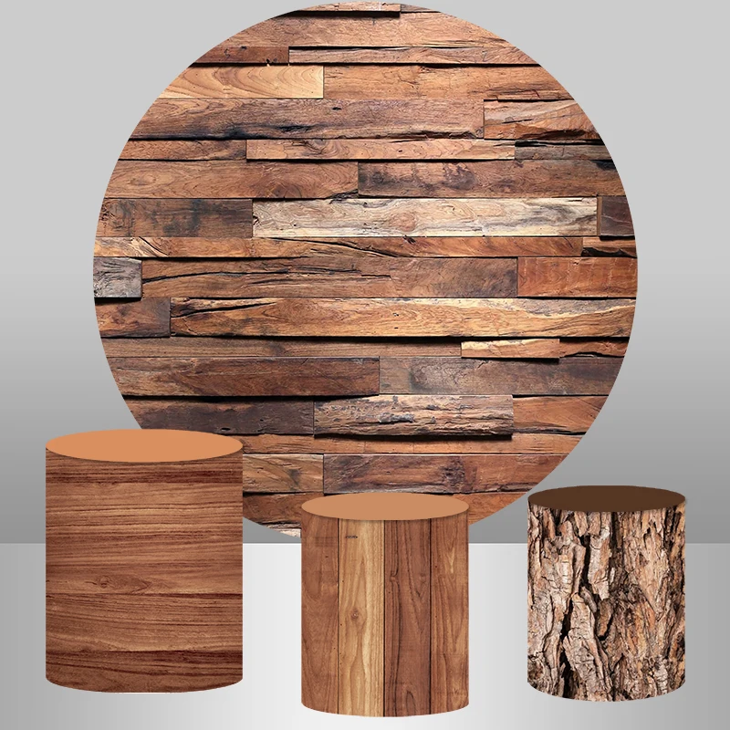 

InMemory Retro Wood Round Backdrop Cover Board Floor Baby Shower Newborn Pet Food Portrait Background Cylinder Covers Decoration