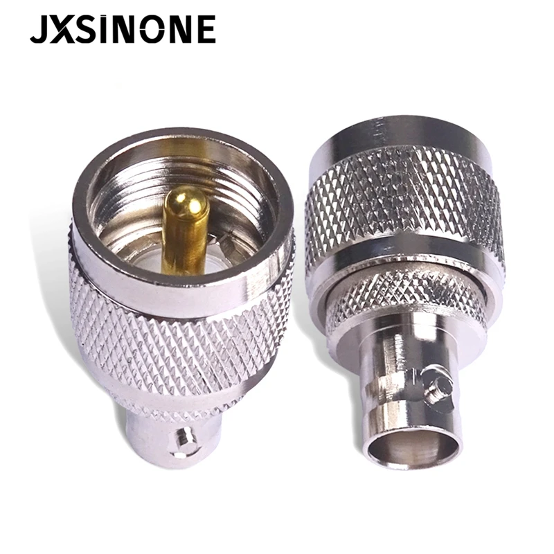 JXSINONE 1 шт. BNC Гнездовой разъем к UHF PL259 штекер RF, адаптер никелированный медный разъем коаксиальный для радиоантенны антенны