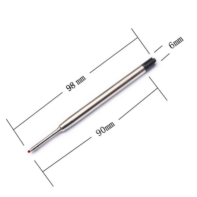 10 Pcs/lot Metal Ballpoint Pen Refills Blue & Black & Red Ink Medium Roller Ball Pens Refill School Office Stationery Supplies image 2