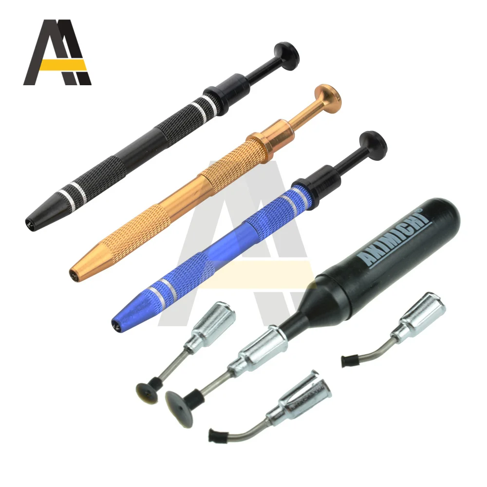 Vacuum Sucking Pen Suction Remover IC Chip Extractor SMD Tweezers Pick Up Tool Soldering Tool Desoldering with 3 Suction Headers