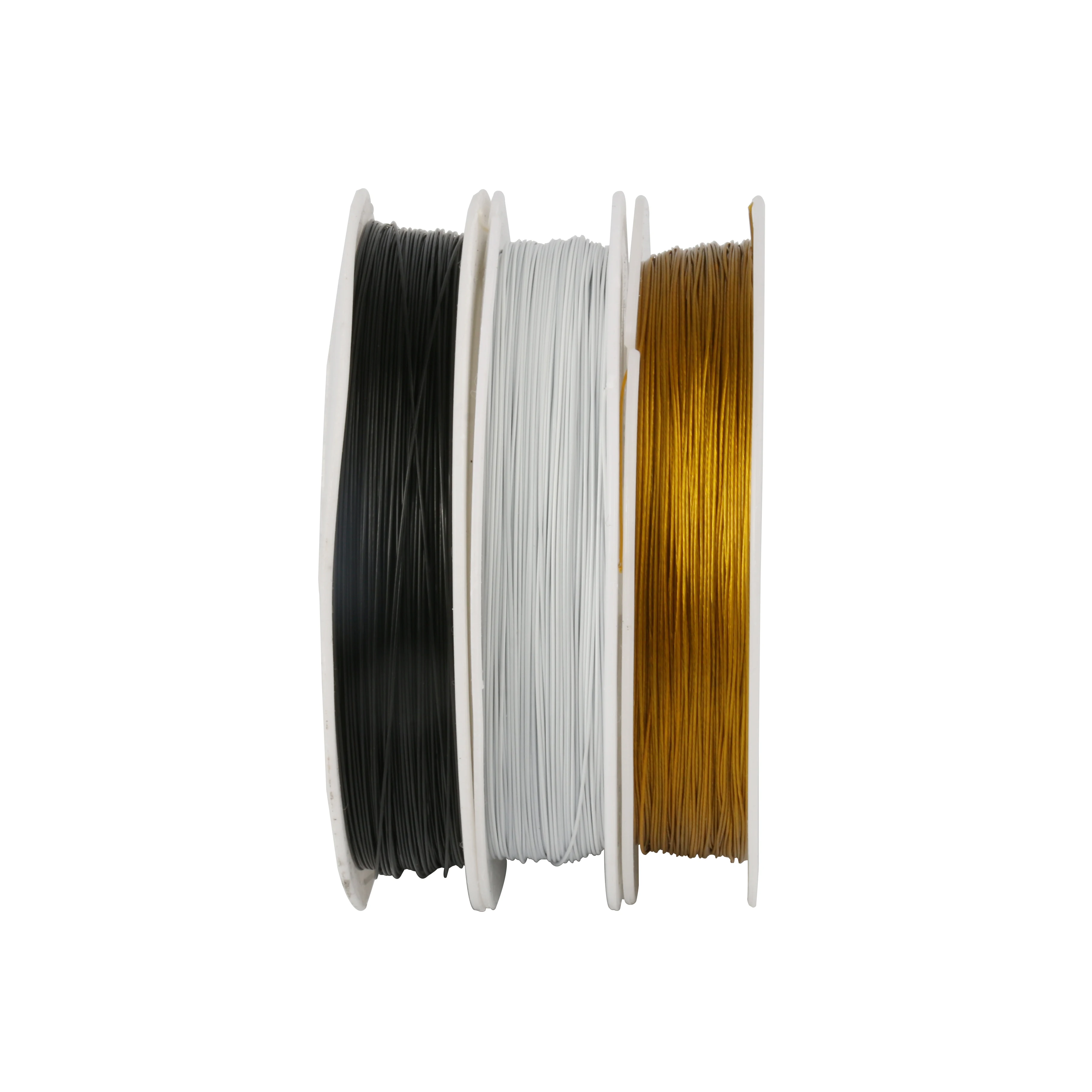 1 Roll 0.3/0.38/0.45mm Gold Black White Resistant Strong Line Stainless Steel Wire Tiger Tail Beading Wire For Jewelry Making