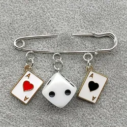 New fashion dice brooch poker pin men and women small accessories jewelry