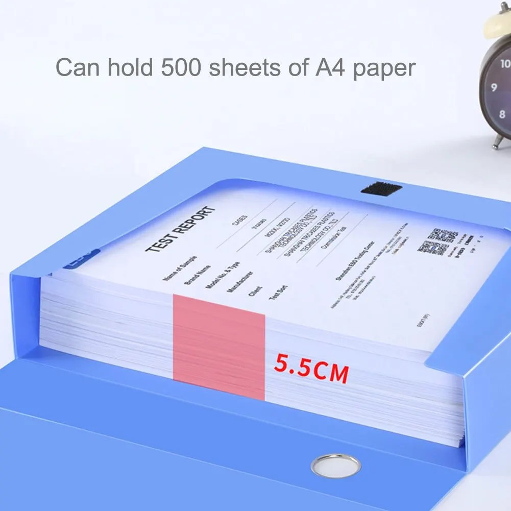 두꺼운 휴대용 A4 PP 문서 파일 박스, 경량 비즈니스 파일 폴더 보관 가방, A4 크기 종이 학교 사무실 용품
