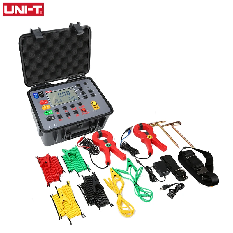 UNI-T Double Clamp Ground Resistance Meter UT575A 0-30 kΩ Tester Ohm Meter Data Storage