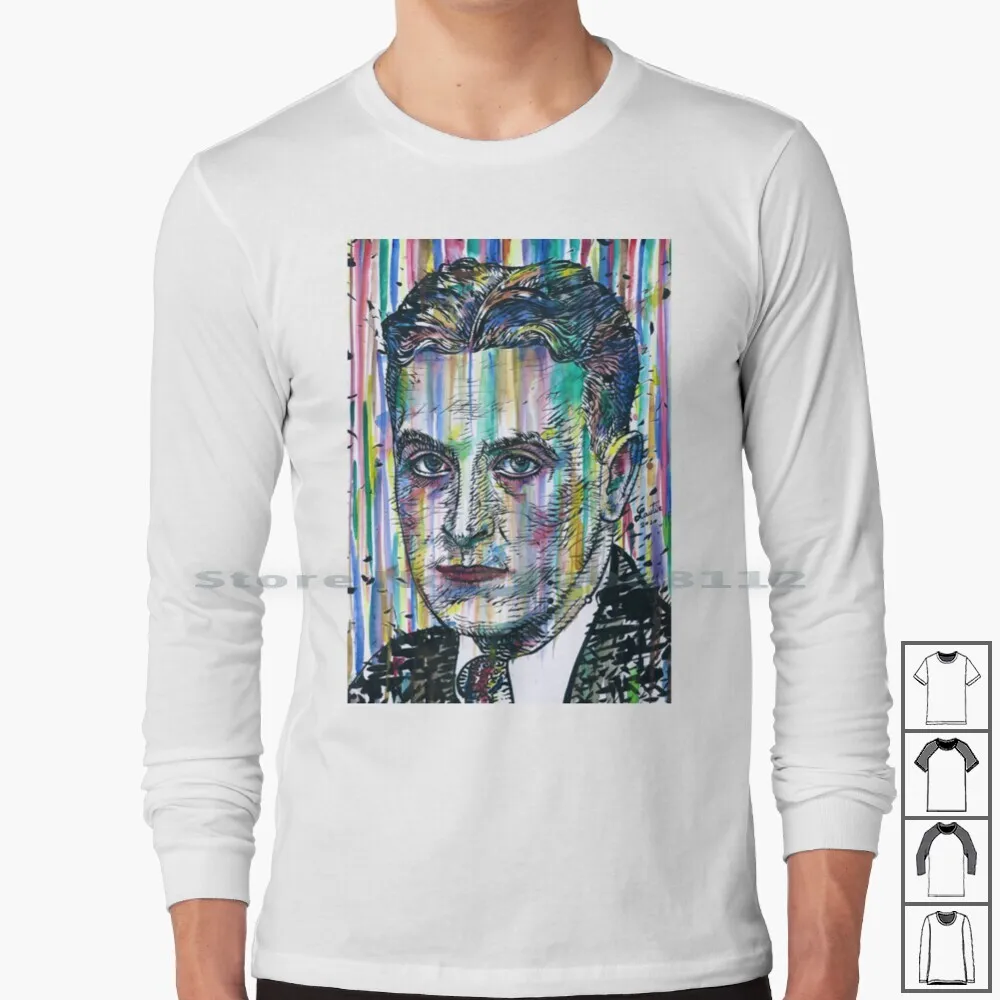 F. Watercolor And Ink Portrait.1 Long Sleeve T Shirt Michael F Gatsby