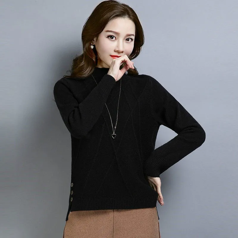 Fvpdd1-suéter de cuello alto para mujer, suéter informal, cálido y bonito, moda coreana, otoño e invierno, novedad de 2019