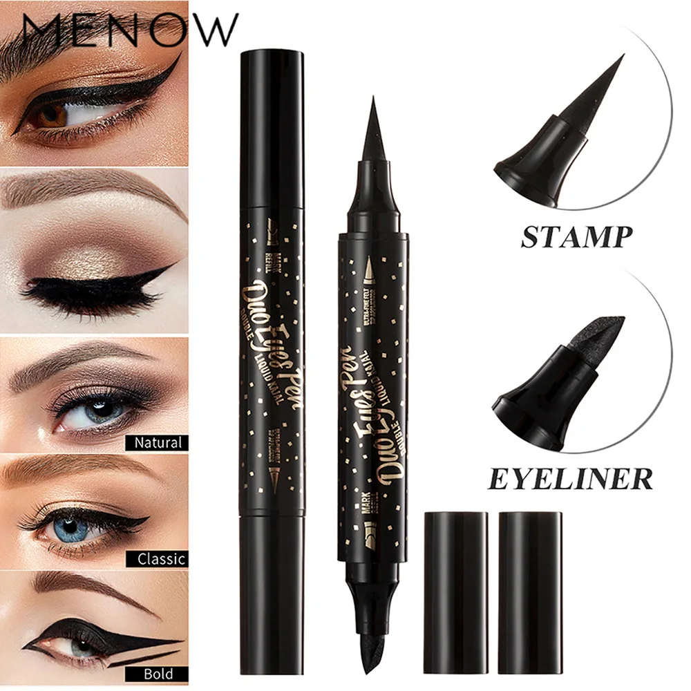 Menow E450 Thick and Thin Double-Headed Starry Eyeliner Lasting Non-Blooming Waterproof Sweat-Proof Novice