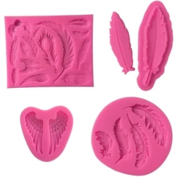 Birds Feathers Silicone Molds DIY Fondant Cake Decorating Tools Polymer Clay Candy Chocolate Gumpaste Moulds