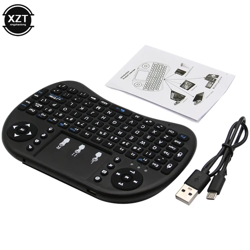 I8 2,4 GHz teclado inalámbrico retroiluminación Air Mouse Control remoto táctil de mano para Smart TV Box PC de escritorio 7 colores