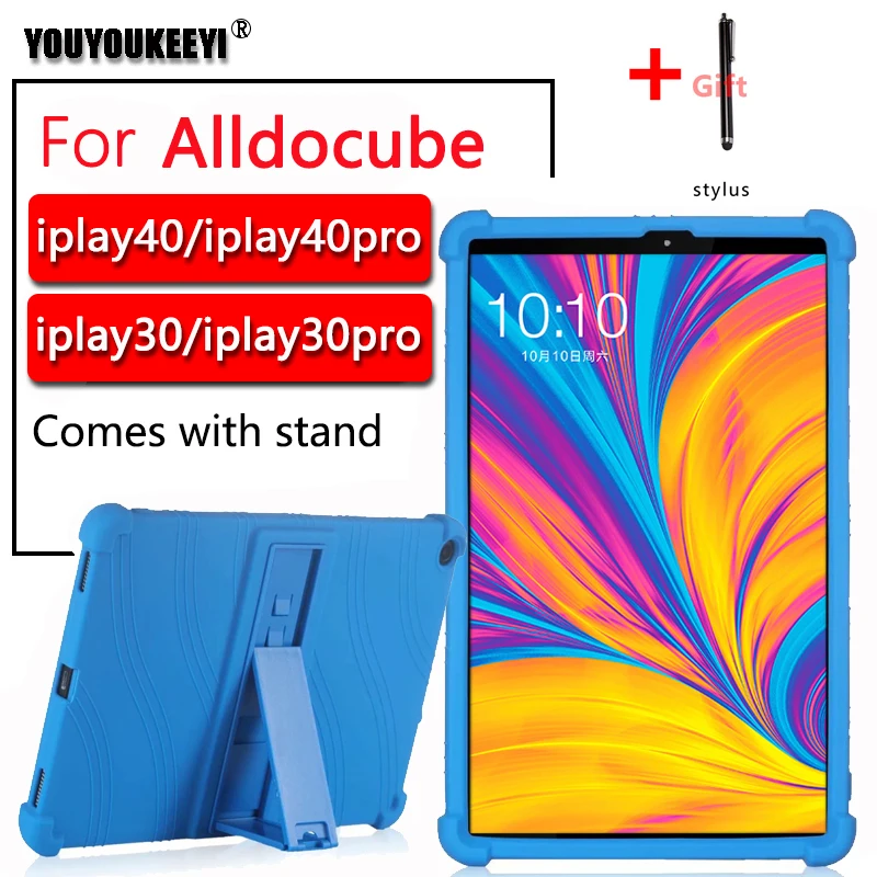 Silicone Case For Alldocube Iplay40pro/Iplay40H Kids Safe Shockproof Silicone Cover For Iplay40/30/20pro Fundas Comes With Stand