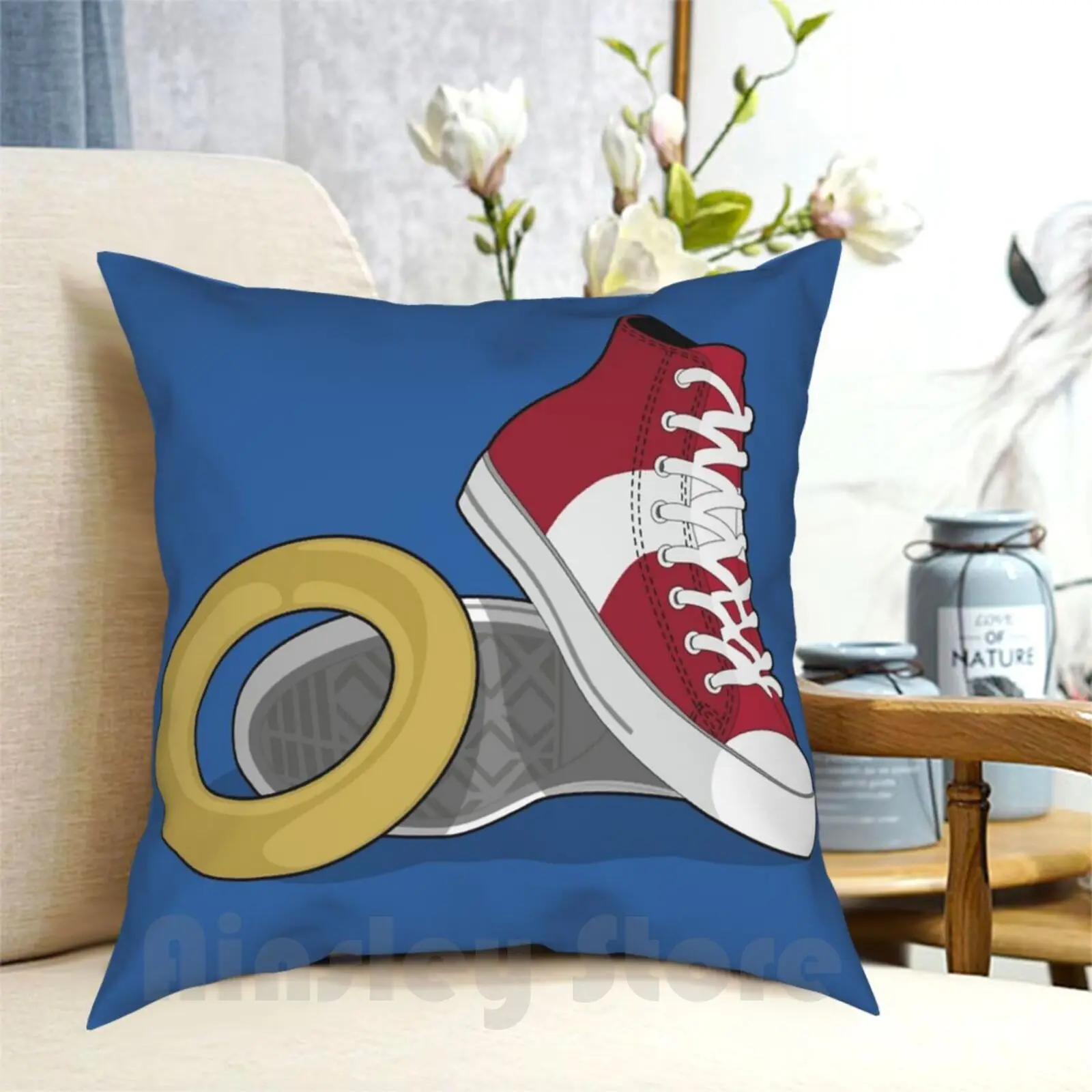 Pillow Case Printed Home Soft DIY Pillow cover Hedgehog Ring Video Game Computer Game Sneakers Trainers Gaming Master