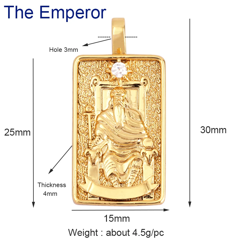 Tarot Karten Charm Anhänger, 2021 Neue 18K Reales Gold Überzogene DIY Schmuck Zubehör für Armbänder Halsketten Machen M06 – Detail 6