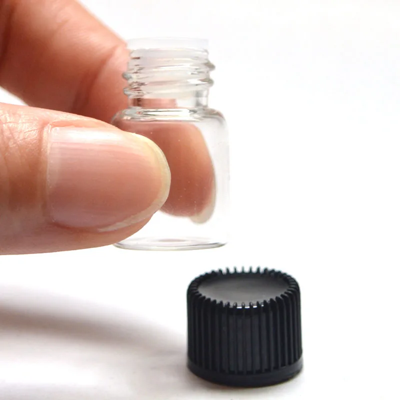 

300pcs Mini Clear 2ml Essential Oil Glass Bottle with Orifice Reducer Small Perfume Sample Vials