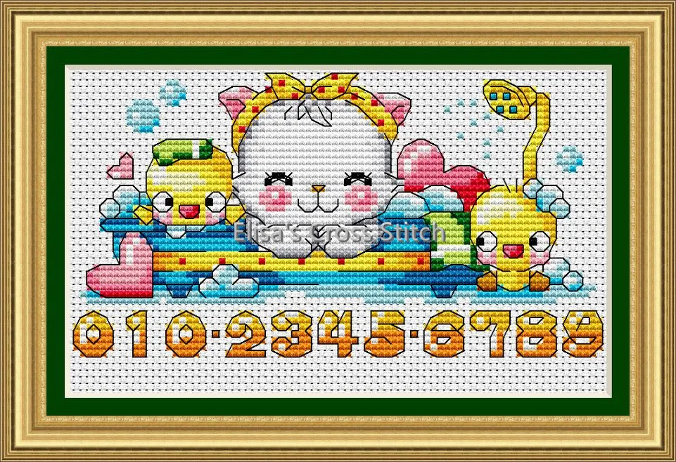 KTF023 Cross Stitch Kit Cartoon Cat Art Homfun Maison Cross Stich Painting Joy Sunday Christmas Decorations For Home Homefun