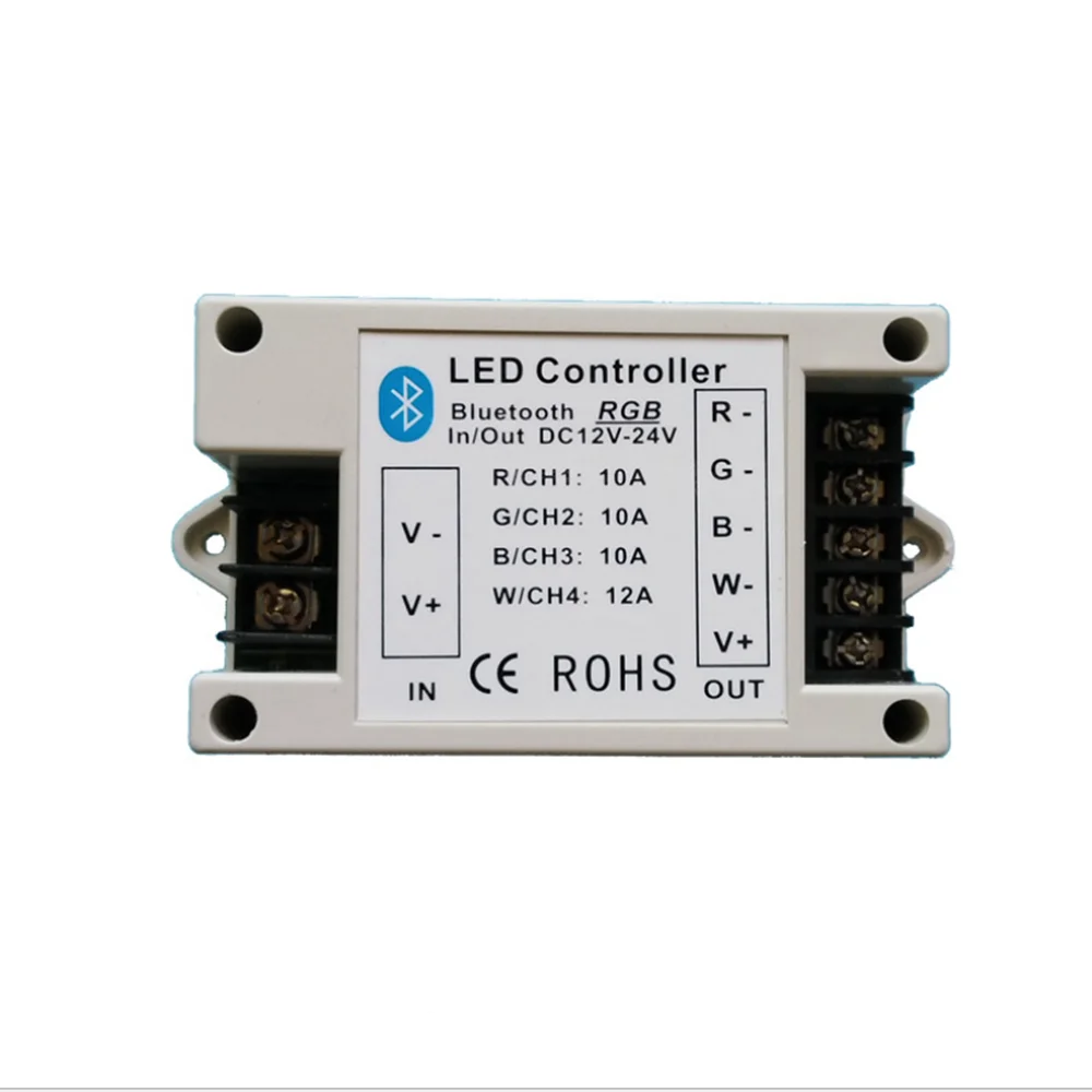 RGB/RGBW LED Strip Light Bluetooth Controller Phone APP Control for 5050 3528 RGB LED Strip Lights DC12-24V With 24Key IR Remote