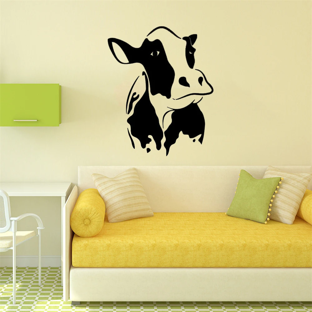 Animal Cow Heifer Farm Wall Sticker Vinyl Home Decor for Bedroom Kitchen Restaurant Wall Decals Removable Interior Murals