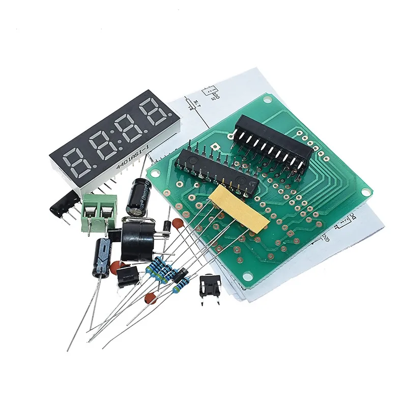 AT89C2051 Digital 4 Bits Electronic Clock Electronic Production Suite DIY Kit