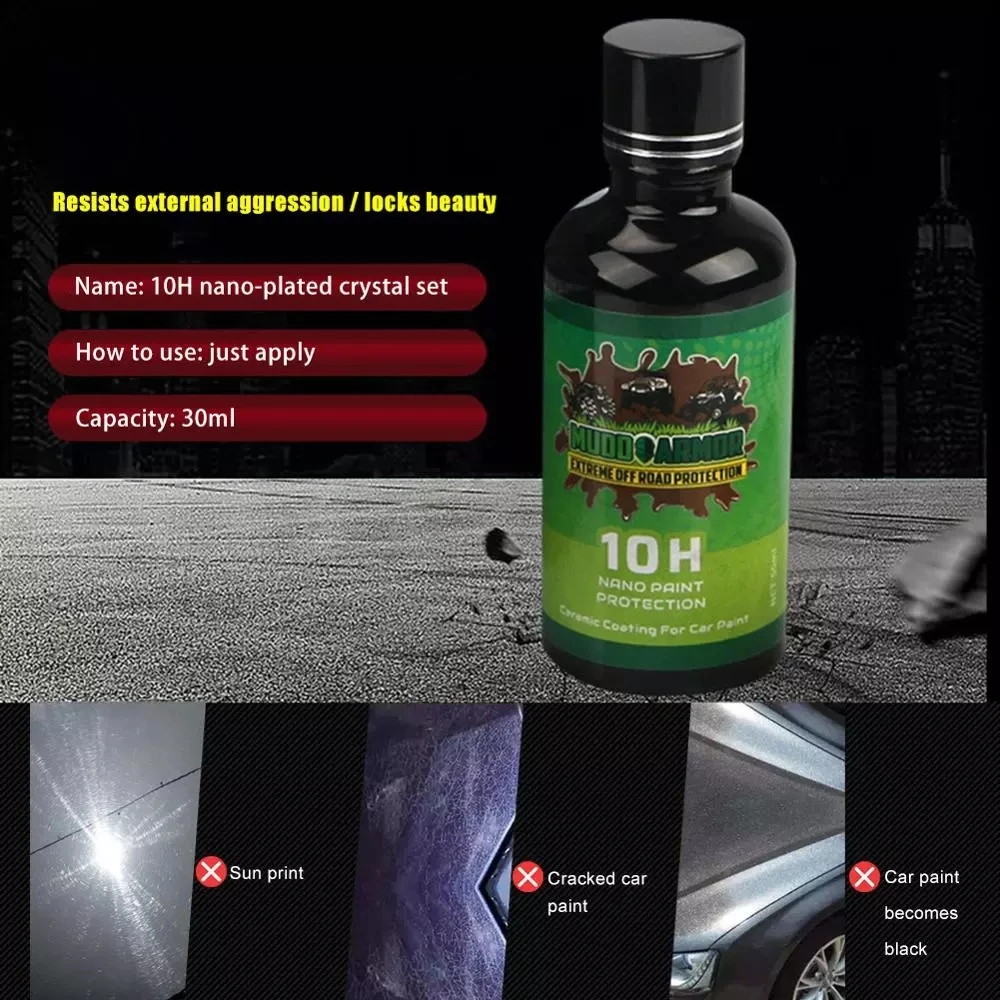 10H Liquid Glass Ceramic Automotive Coating Waterproof Nano Ceramic Car Paint Care Solution Scratch Resistant Super Hydrophobic