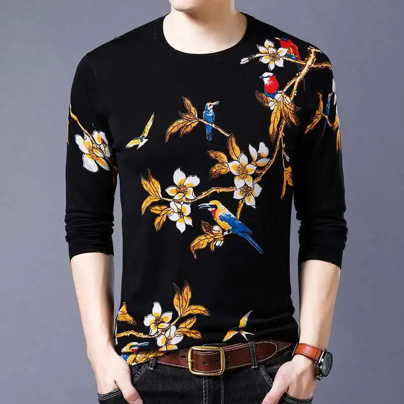 Camiseta de manga larga para hombre, ropa con estampado 3D de personalidad, estilo de tendencia, ropa para jóvenes y de mediana edad, M-4XL, nueva