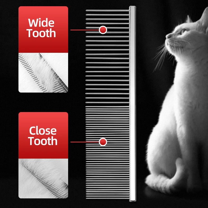 Imagem -06 - Pente de Gato de Dentes Longos e Curtos de Alto Grau Não Machuque a Pele Pet Pocket Carry Liso Beleza